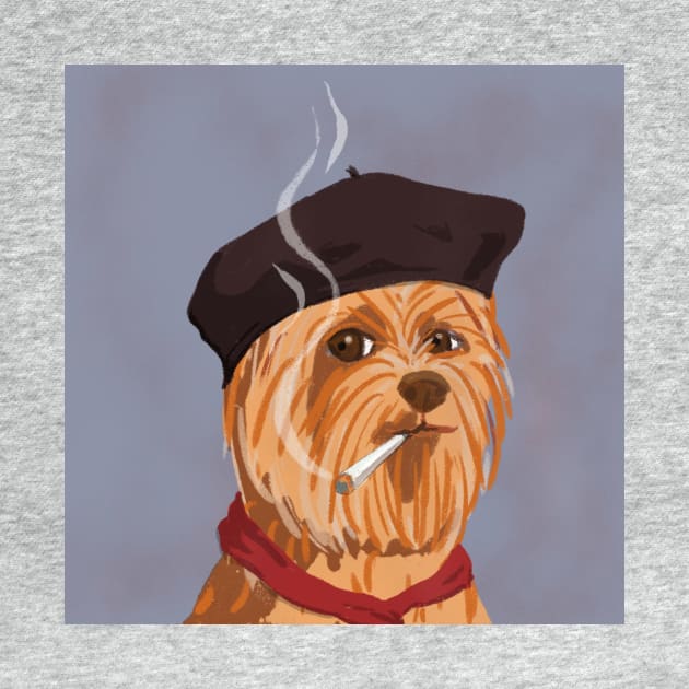 Smoking French Yorkshire terrier by CharlotteLorge